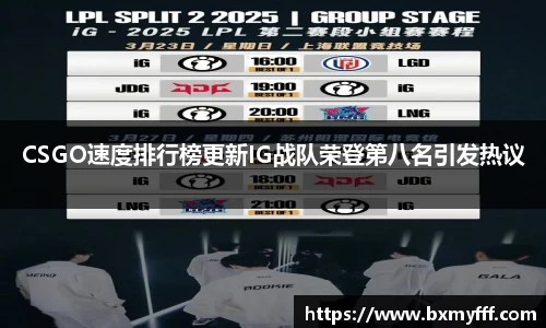 CSGO速度排行榜更新IG战队荣登第八名引发热议